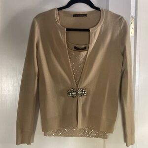 Apostrophe Cardigan & Sequin Tank